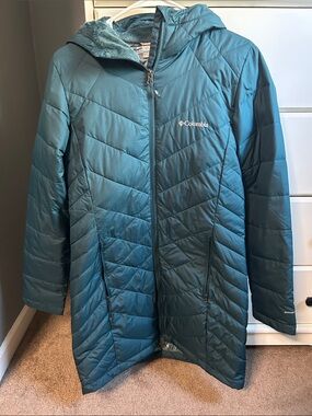 Columbia Long Teal Quilted Coat